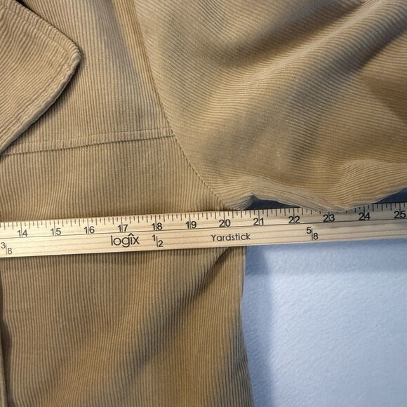 AT Denim Corduroy Jacket Women's Tan Mid Length Size Small Button Front - Picture 10 of 13